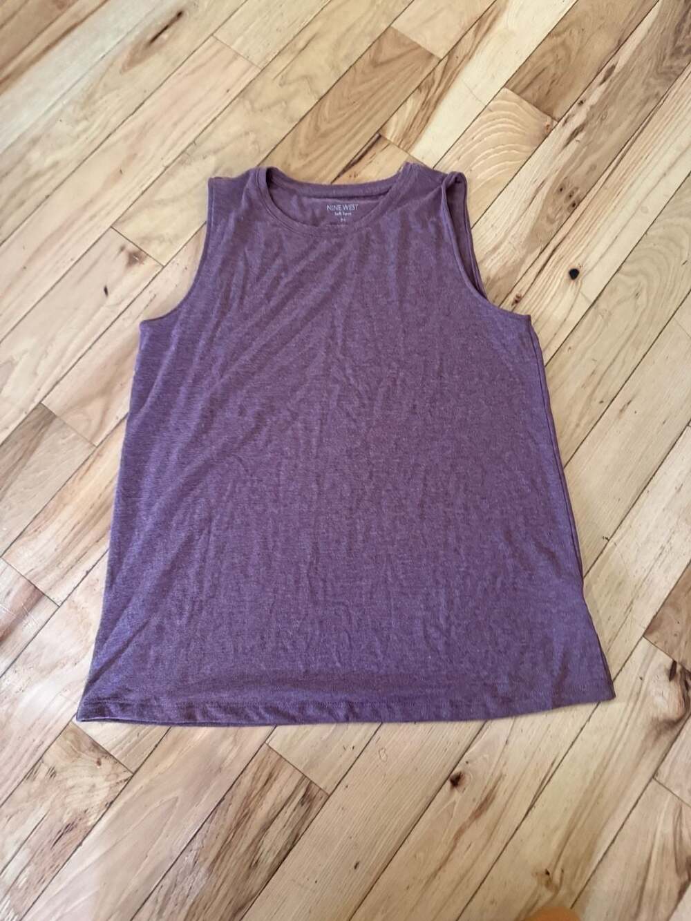 Nine West Soft Spun Women's Heathered Plum Purple Tank Top Size M